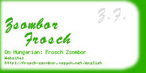 zsombor frosch business card